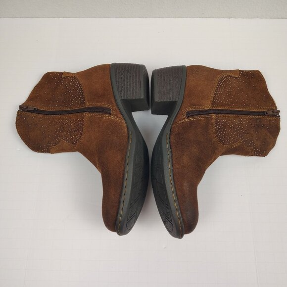 B.O.C. Born Ambrosia Western Suede Boots sz 6 Ankle Zip Studded Cowgirl Booties - Picture 5 of 15